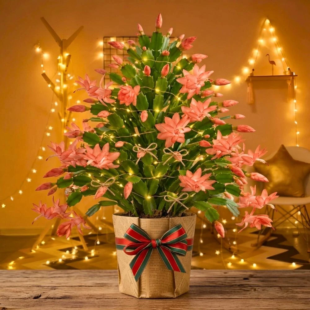 Salmon Thanksgiving Cactus Live Plant – 5-9 Inches Tall – Bare Root – Winter Blooming Indoor Holiday Plant - Image 7