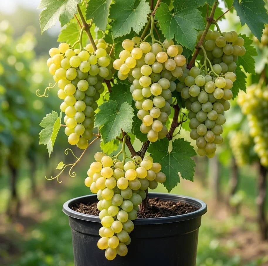 Seedless Grape Vines Live Plant – Green Grapevine – 8-12 Inch Tall - Image 1
