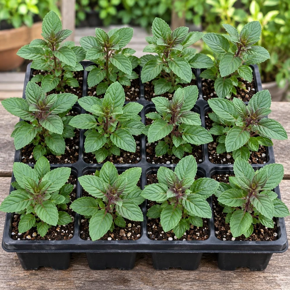 Set of 12 Chocolate Mint Live Plants - Culinary Herb Seedlings - Image 1