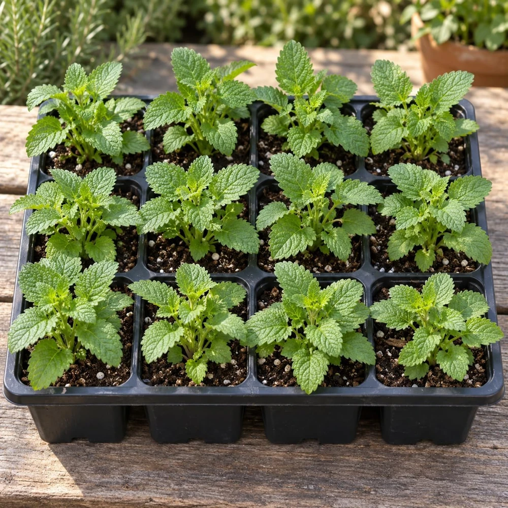 Set of 12 Lemon Balm Live Plants – Fragrant Culinary Herb Seedlings for Garden & Pots - Image 1