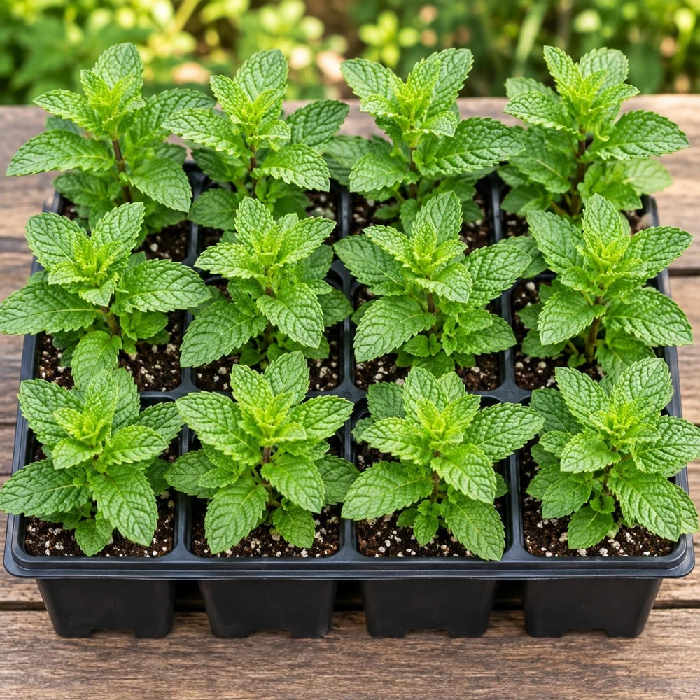 Set of 12 Peppermint Mint Live Plants - Sweet Mint Seedlings for Garden & Patio - Image 1