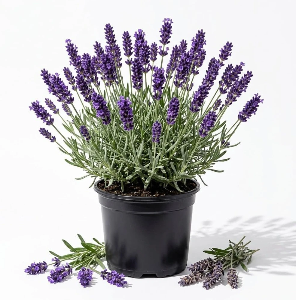 Set of 2 Blue Purple Lavender Live Plants, 4-6 Inches Tall Starter Herb Shrub - Image 1
