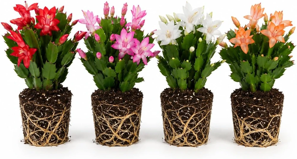 Set of 2 Christmas Cactus Live Plants, Tropical Thanksgiving Cactus, 4-8 Inch Tall - Image 4