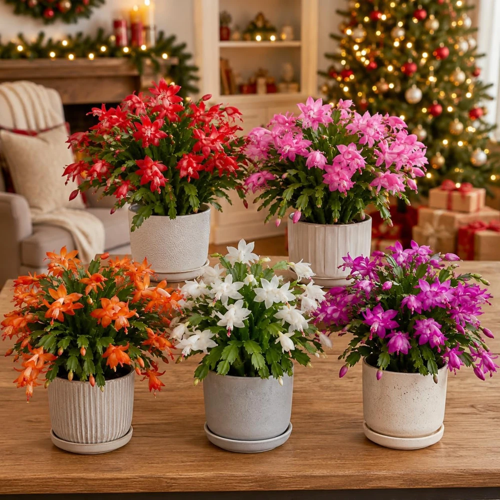 Set of 2 Christmas Cactus Live Plants, Tropical Thanksgiving Cactus, 4-8 Inch Tall - Image 5