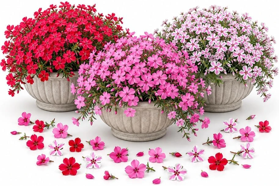 Set of 2 Creeping Phlox Live Plants, 4-8 Inches Tall, Spring Flowering Ground Cover, Outdoor Perennial - Image 1