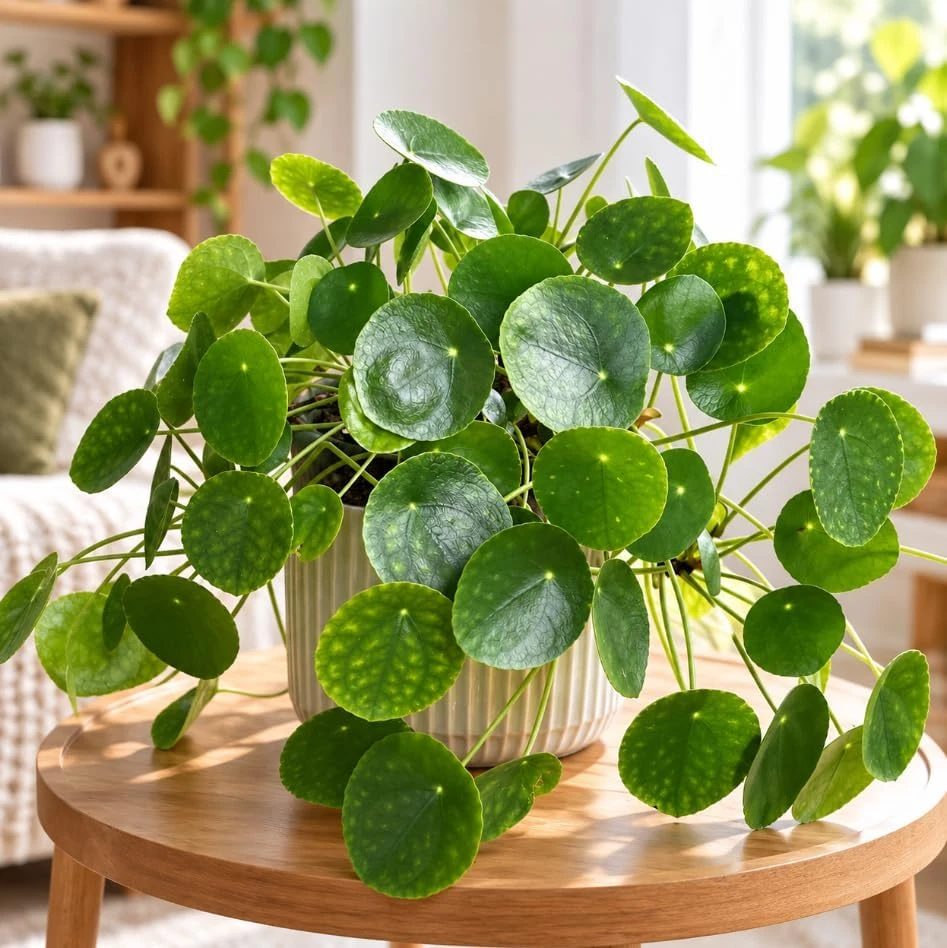 Set of 2 Green Money Plant, Pilea Peperomioides Live Houseplant, Easy Care Indoor Plant, 4-7 Inch Tall for Home Growing - Image 2