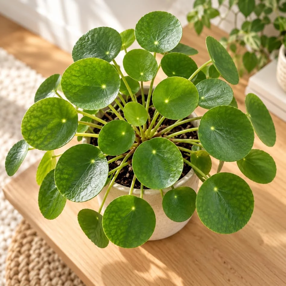 Set of 2 Green Money Plant, Pilea Peperomioides Live Houseplant, Easy Care Indoor Plant, 4-7 Inch Tall for Home Growing - Image 4