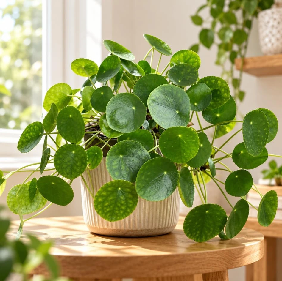 Set of 2 Green Money Plant, Pilea Peperomioides Live Houseplant, Easy Care Indoor Plant, 4-7 Inch Tall for Home Growing - Image 7
