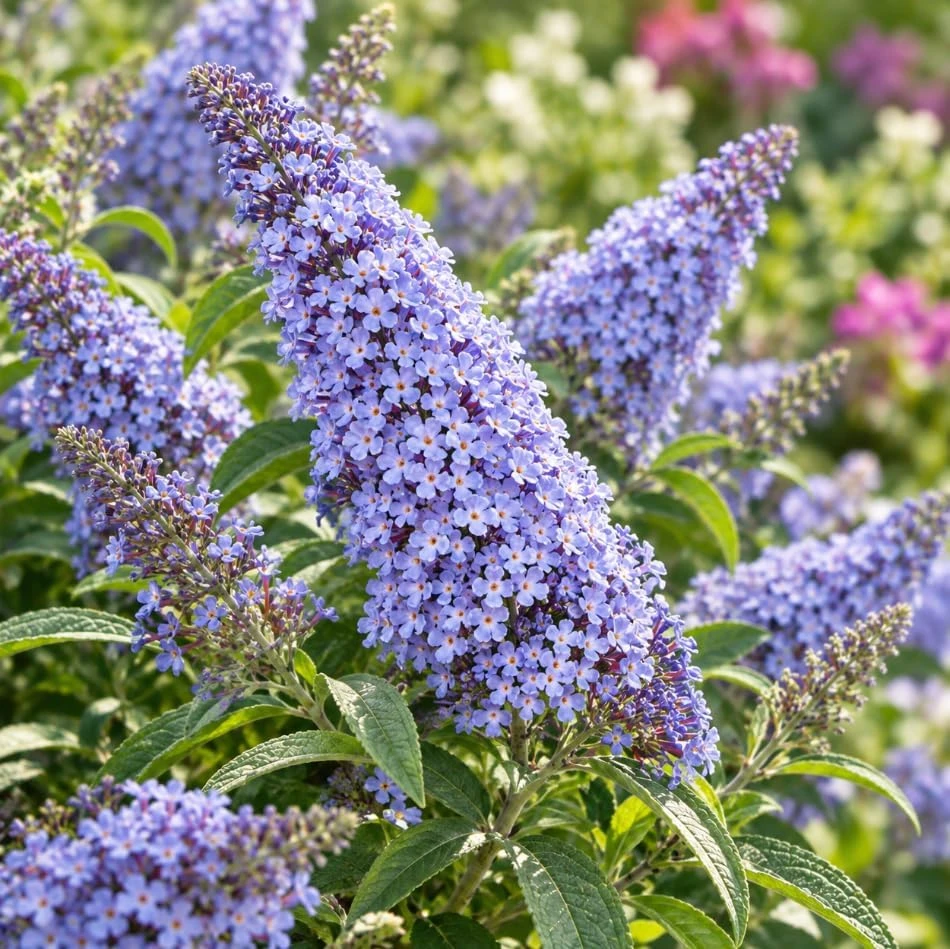 Set of 2 Light Blue Butterfly Bush Live Plants, Buddleia Shrubs, 4-6 Inches Tall, Outdoor - Image 2