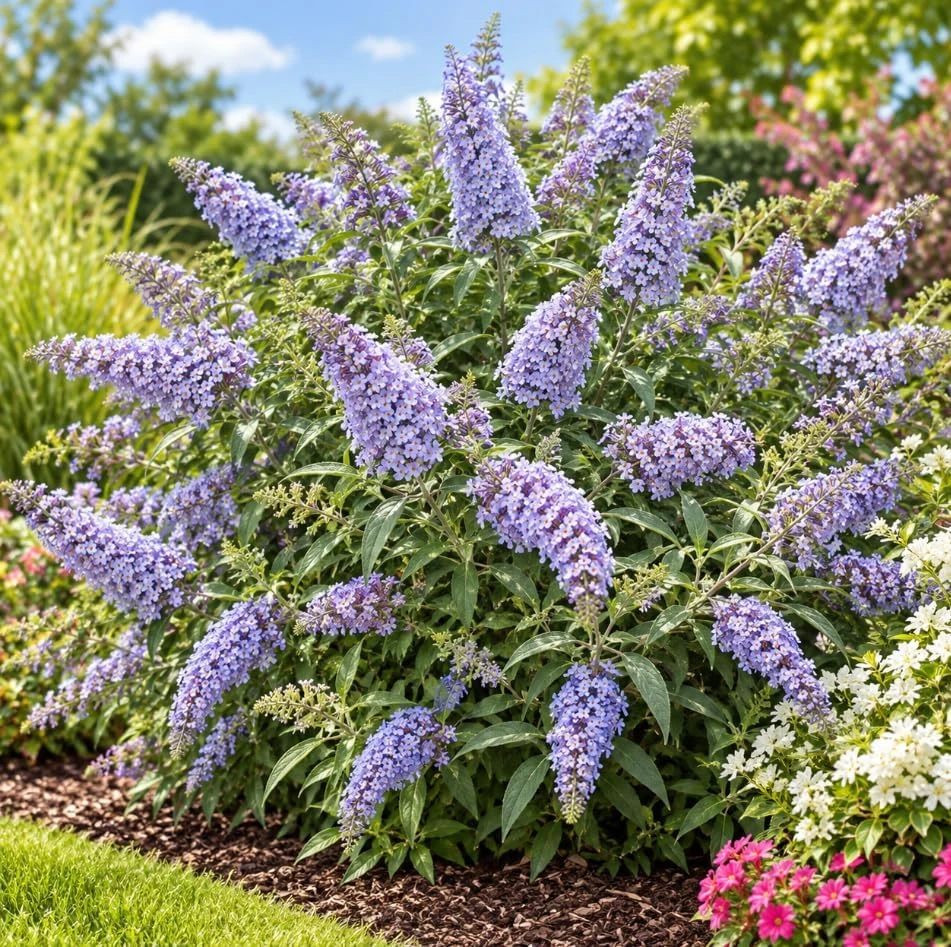Set of 2 Light Blue Butterfly Bush Live Plants, Buddleia Shrubs, 4-6 Inches Tall, Outdoor - Image 4