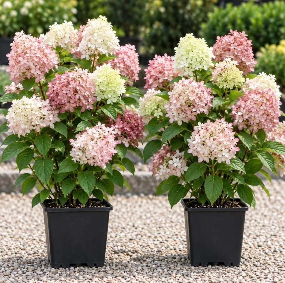 Set of 2 Limelight Hydrangea Paniculata Live Plants, 6 Inches Tall, Outdoor - Image 1