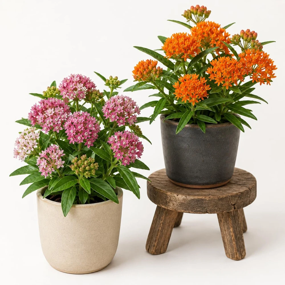Set of 2 Milkweed Live Plants, Asclepias Tuberosa, 4-7 Inch Tall, Perennial Outdoor - Image 1