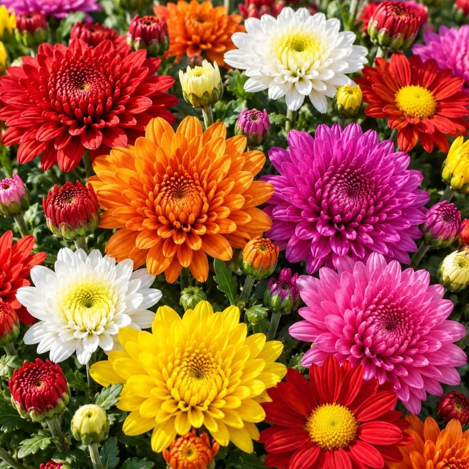 Set of 2 Mixed Mum Live Plants, 4-6 Inches Tall, Hardy Chrysanthemum Flowers for Garden & Containers - Image 6