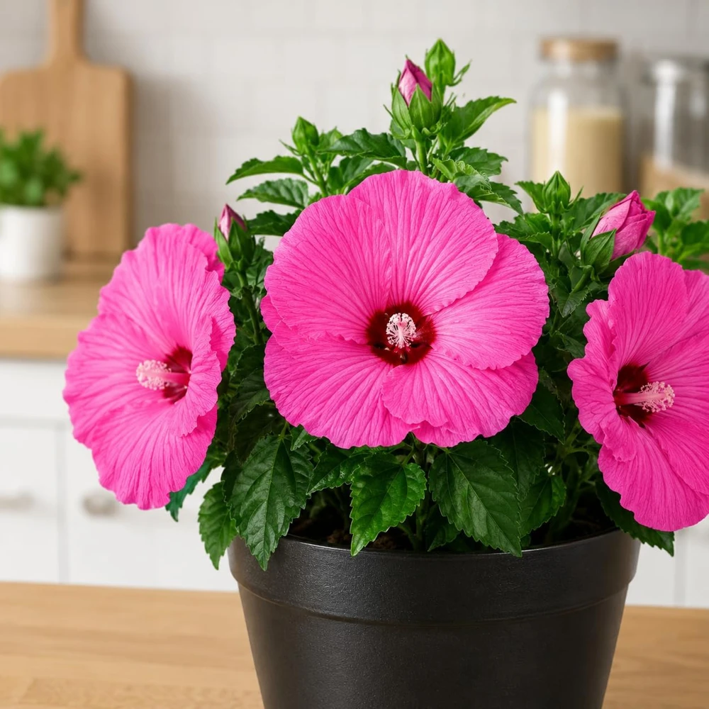 Set of 2 Pink Hibiscus Plants Live, Rose Hibiscus Flower Shrub, 4-8 Inch Tall - Image 4