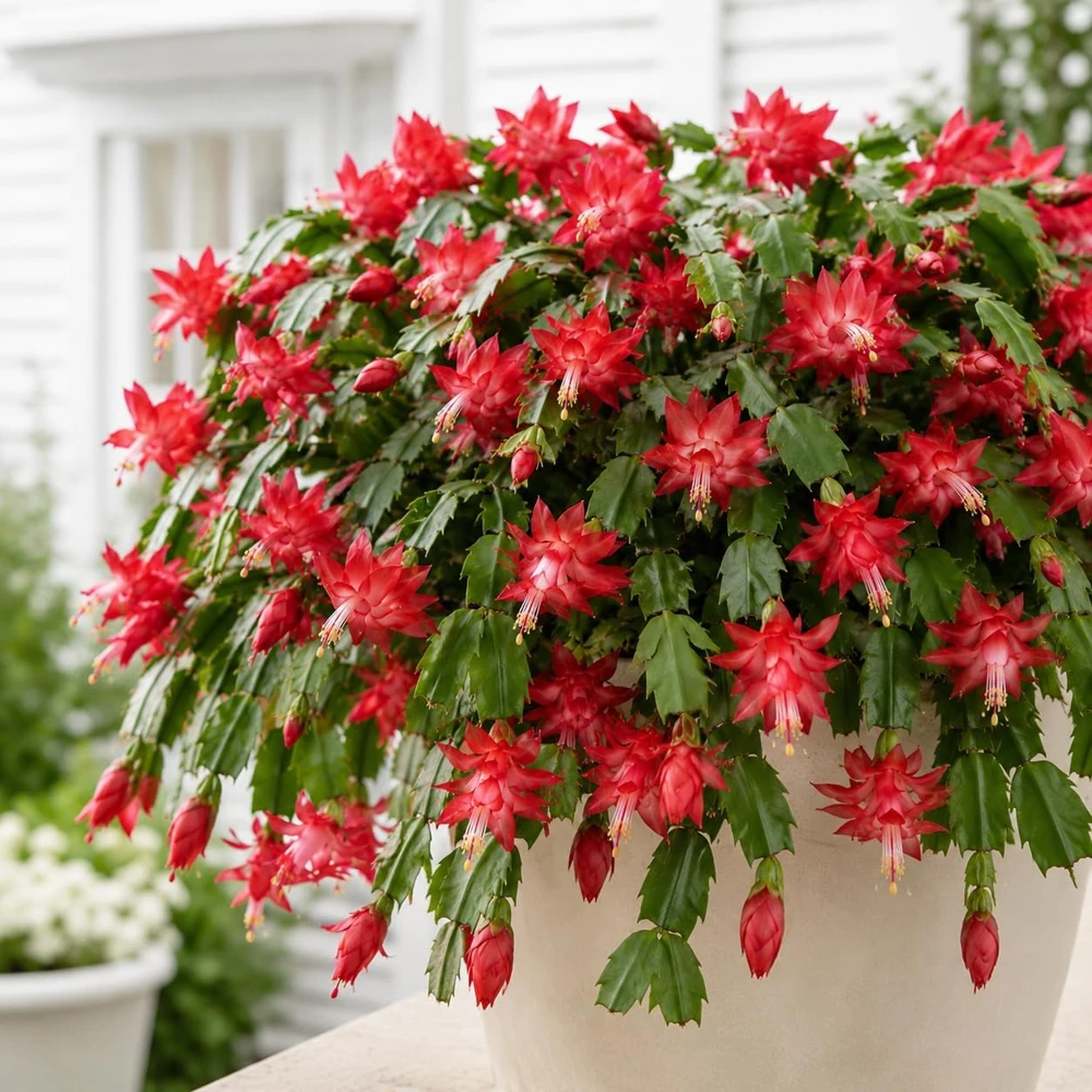 Set of 2 Red Christmas Cactus Live Plants, 4-8 Inch Tall, No Pot - Image 5