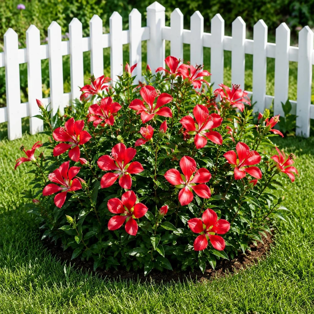Set of 2 Red Hibiscus Live Plants for Planting - Tropical Shrub, 4-8 Inch Tall - Image 1