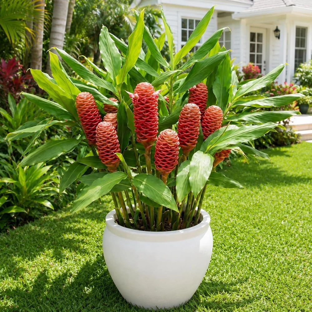 Set of 2 Shampoo Ginger Plants Live, Zingiber Zerumbet, 4-8 Inch Tall, Outdoor - Image 4