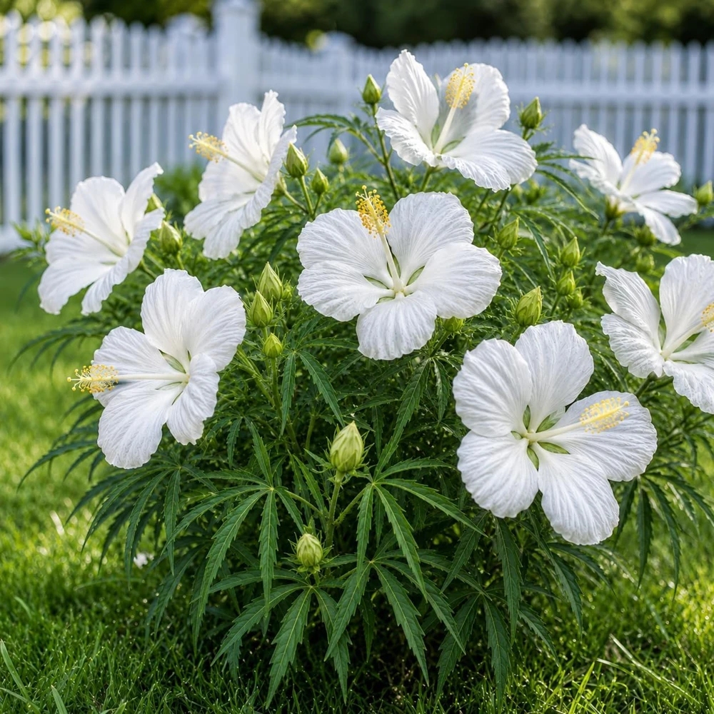 Set of 2 White Hibiscus Live Plants – 4-8 Inch Tall Tropical Flowering Shrub - Image 1