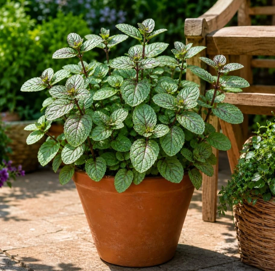 Set of 3 Chocolate Mint Live Plants, 4-7 Inches Tall, Rooted Herb for Indoor & Outdoor - Image 3