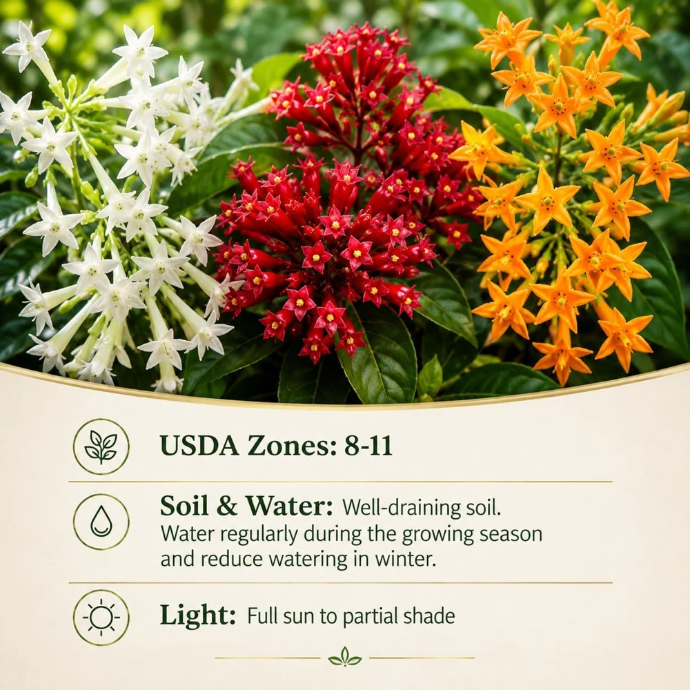 Set of 3 Jasmine Live Plants โ White, Red, Orange Blooming Flowers โ 4-8 Inch Tall Tropical Plant - Image 4