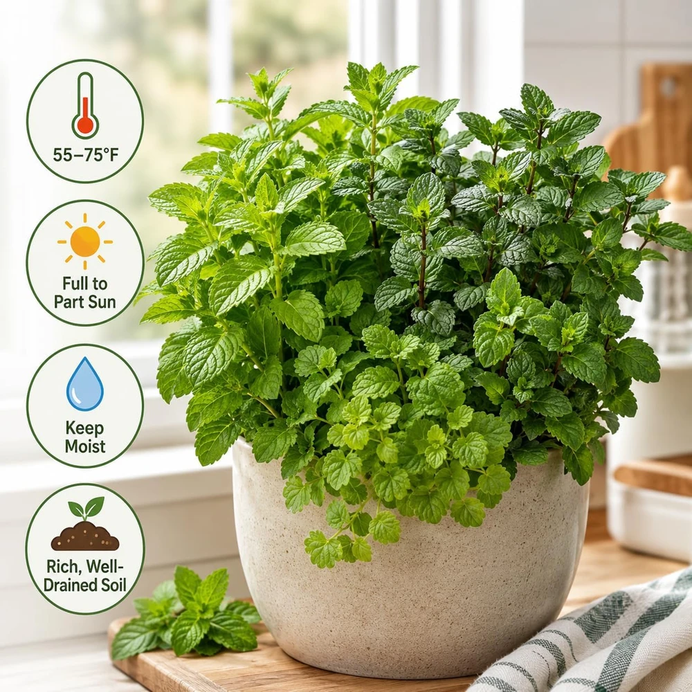 Set of 3 Mint Live Plants – Fragrant Culinary Herb Starter Plants, 4-7 Inch Tall, Indoor/Outdoor - Image 3