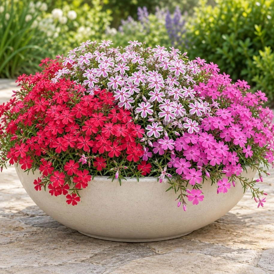 Set of 3 Mixed Creeping Phlox Live Plants, 4-7 Inches Tall, Perennial Ground Cover - Image 6
