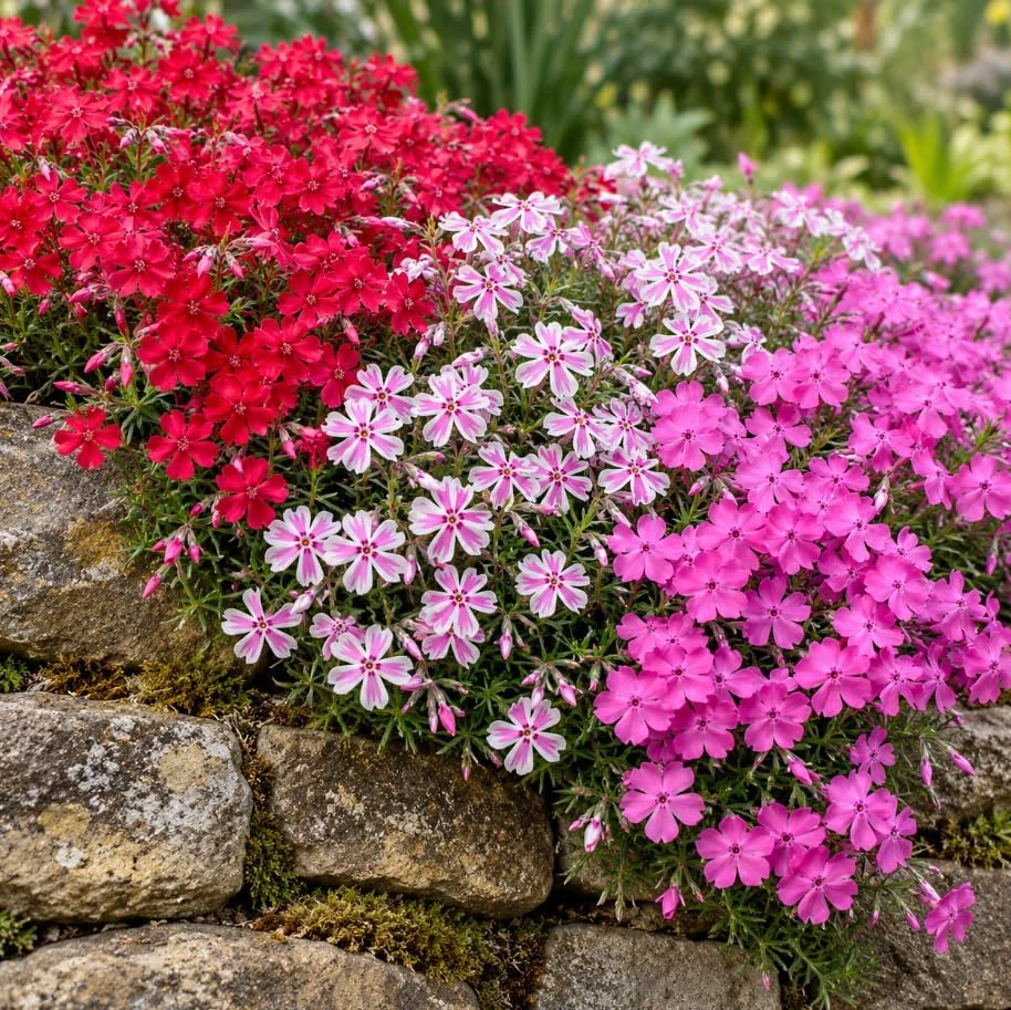 Set of 3 Mixed Creeping Phlox Live Plants, 4-7 Inches Tall, Perennial Ground Cover - Image 7