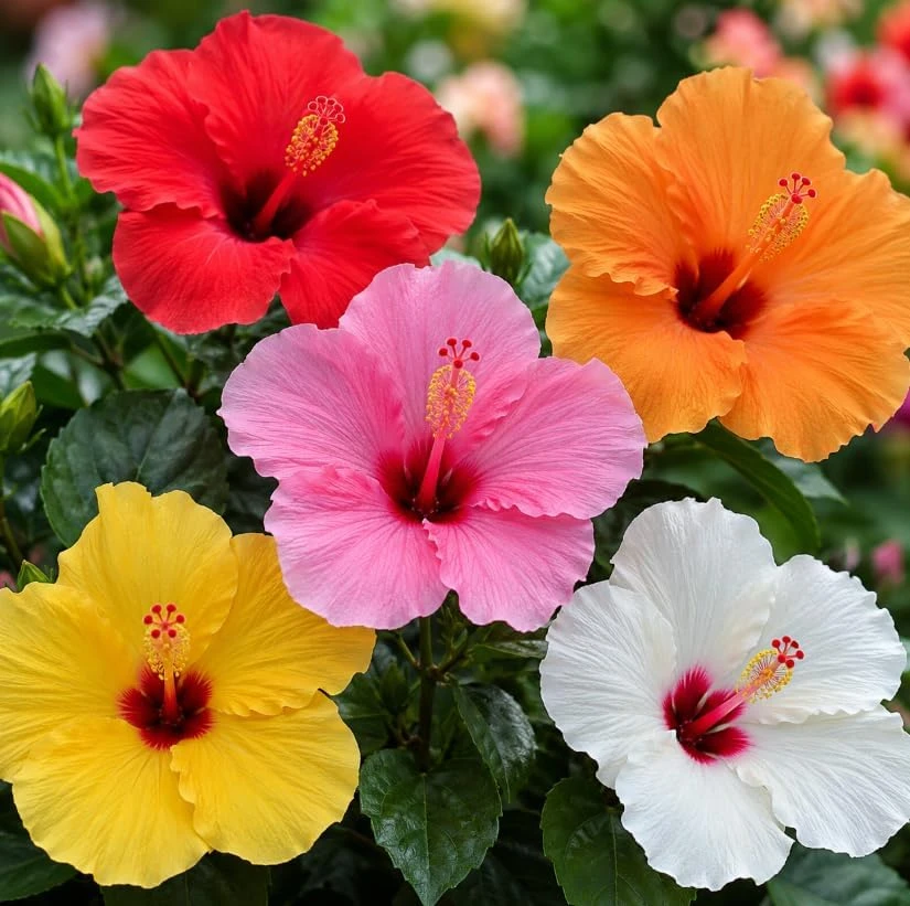 Set of 3 Mixed Hardy Hibiscus Live Plants, 4-7 Inches Tall, Rooted Flowering Shrubs - Image 2