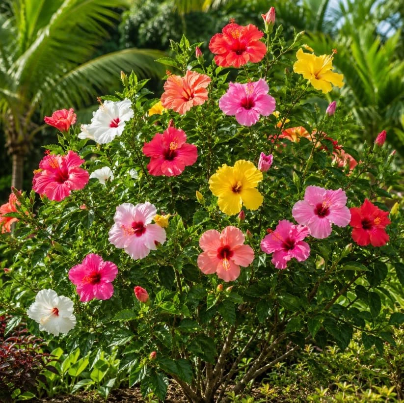 Set of 3 Mixed Hardy Hibiscus Live Plants, 4-7 Inches Tall, Rooted Flowering Shrubs - Image 4