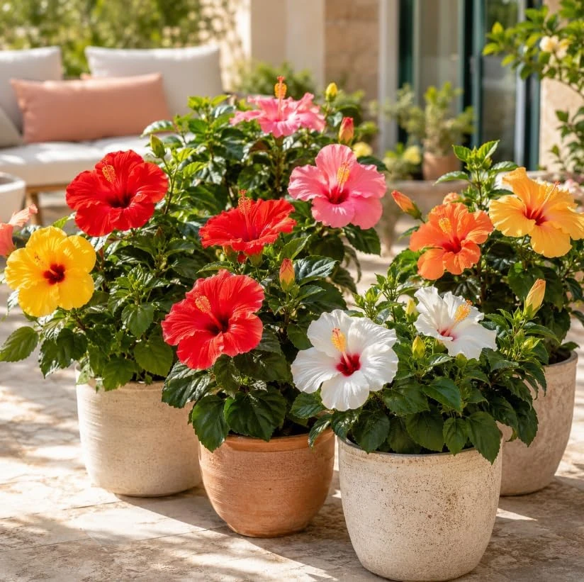 Set of 3 Mixed Hardy Hibiscus Live Plants, 4-7 Inches Tall, Rooted Flowering Shrubs - Image 6
