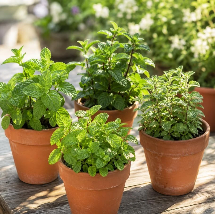 Set of 4 Mint Live Plants, Fragrant Culinary Herb Starters, 4-7 Inch Tall, Indoor/Outdoor - Image 3