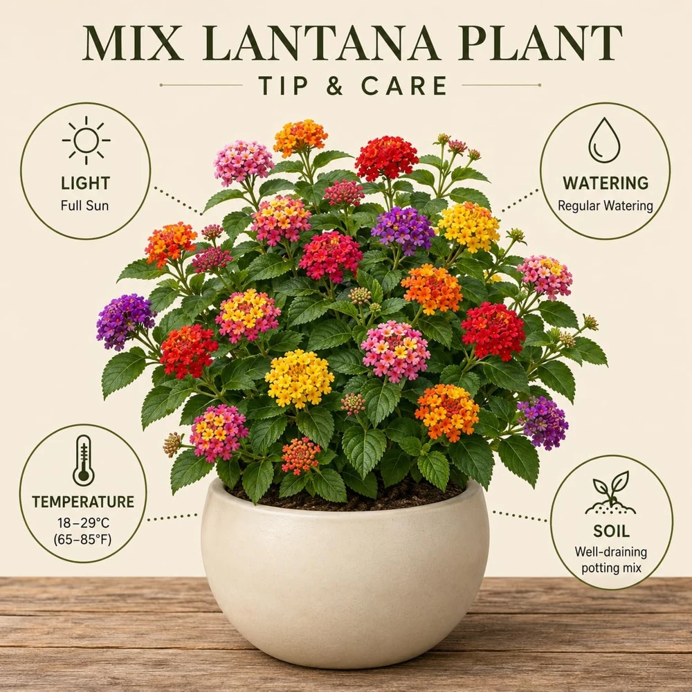 Set of 4 Mixed Lantana Live Plants, 4-7 Inch Flowering Starter Shrubs for Outdoor - Image 3