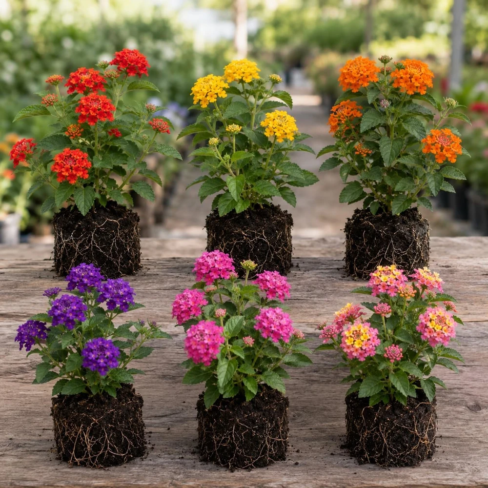 Set of 4 Mixed Lantana Live Plants, 4-7 Inch Flowering Starter Shrubs for Outdoor - Image 4