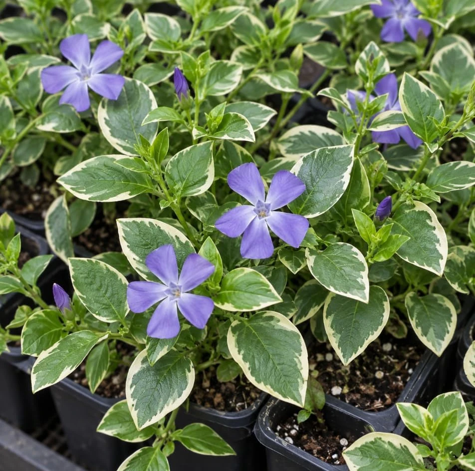 Set of 6 Variegated Vinca Minor Live Plants - Perennial Ground Cover 4-6" Long - Image 7
