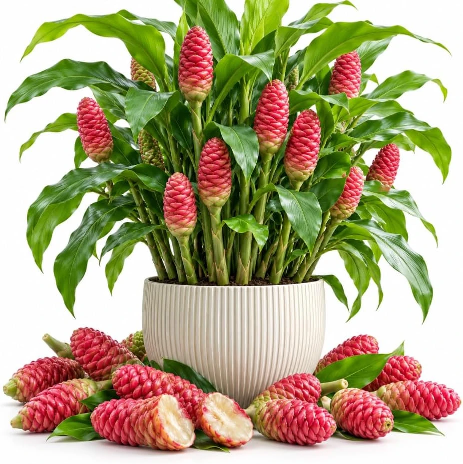 Shampoo Ginger Live Plant – Zingiber Zerumbet Starter, 4-6 Inches Tall, Outdoor - Image 1