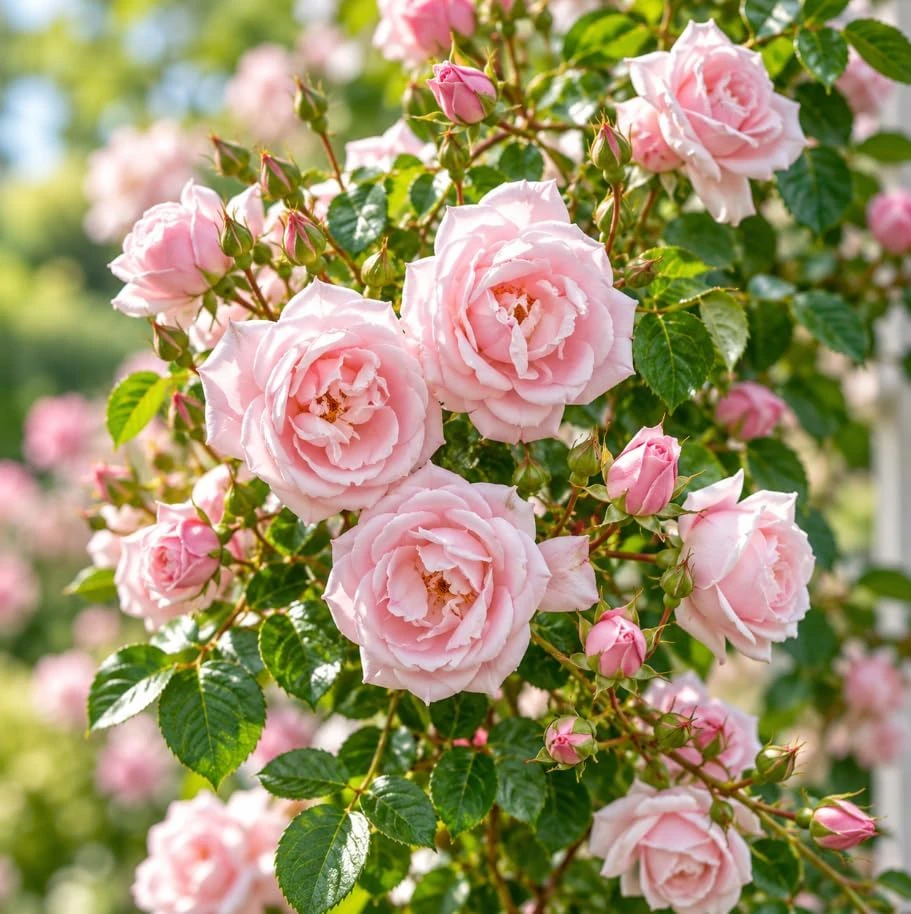 Soft Pink Climbing Rose Live Plant, 4-7 In Tall, Fragrant Flowering Bush - Image 2