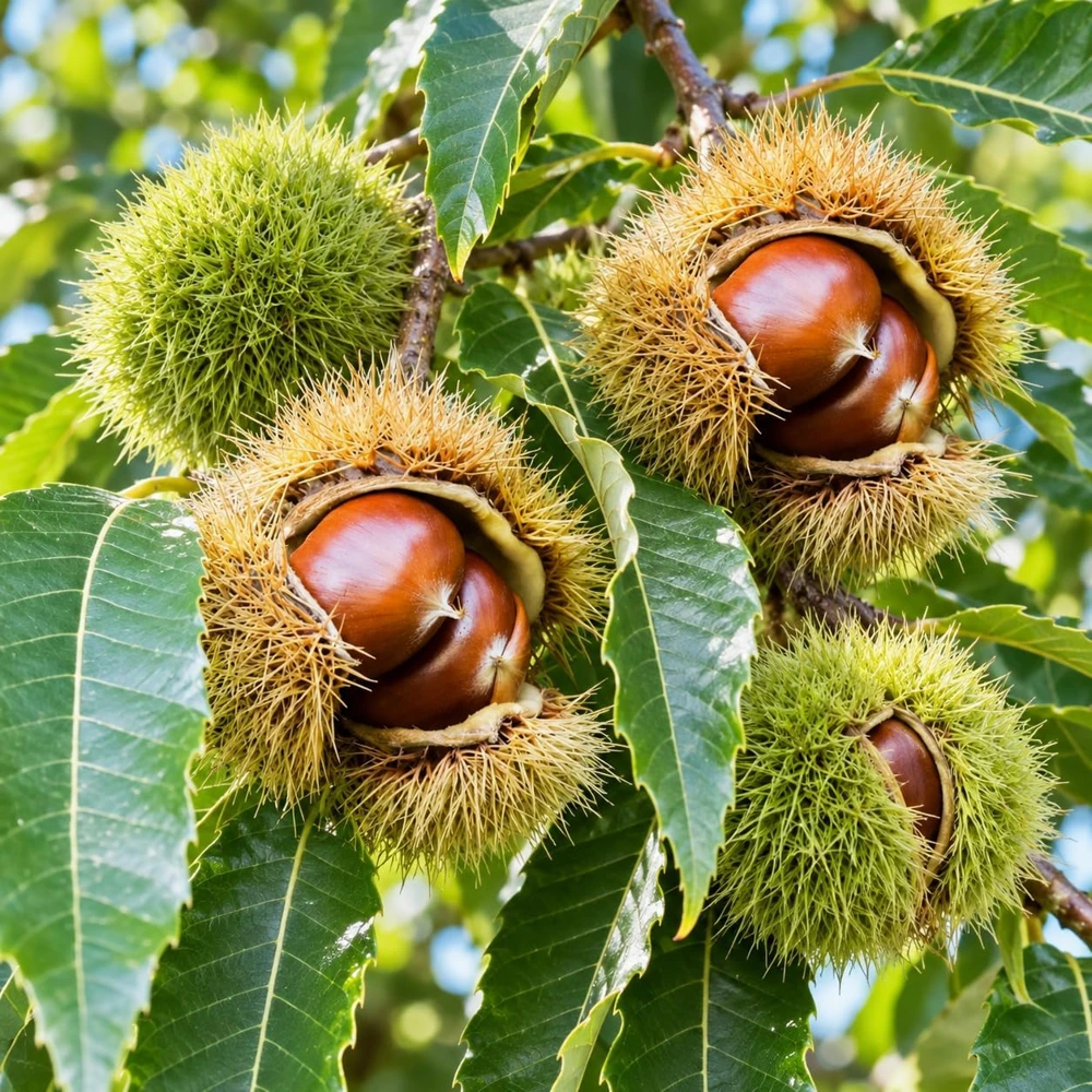 Sweet Chestnut Trees Live Plants - 2 Pack, 14-18" Tall, 1-Year-Old Bare Root Nut Trees for Outdoor Gardens - Image 4