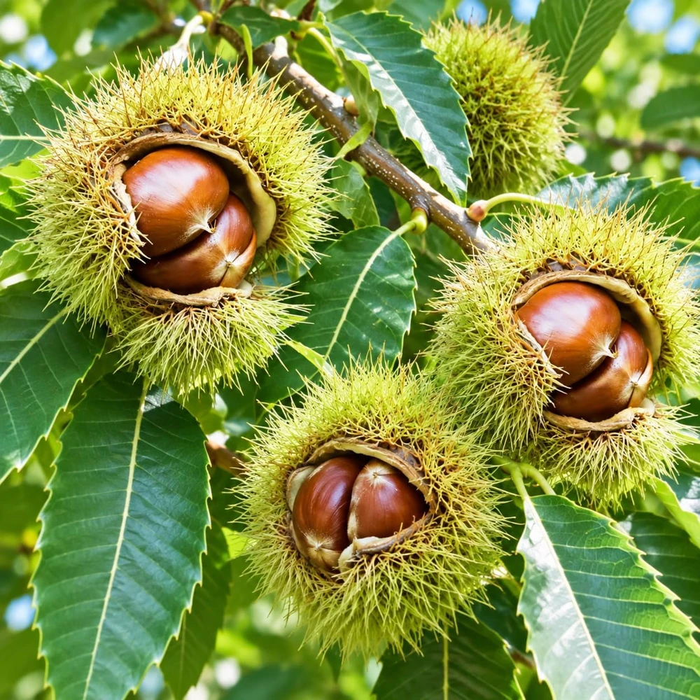 Sweet Chestnut Trees Live Plants - 2 Pack, 14-18" Tall, 1-Year-Old Bare Root Nut Trees for Outdoor Gardens - Image 5