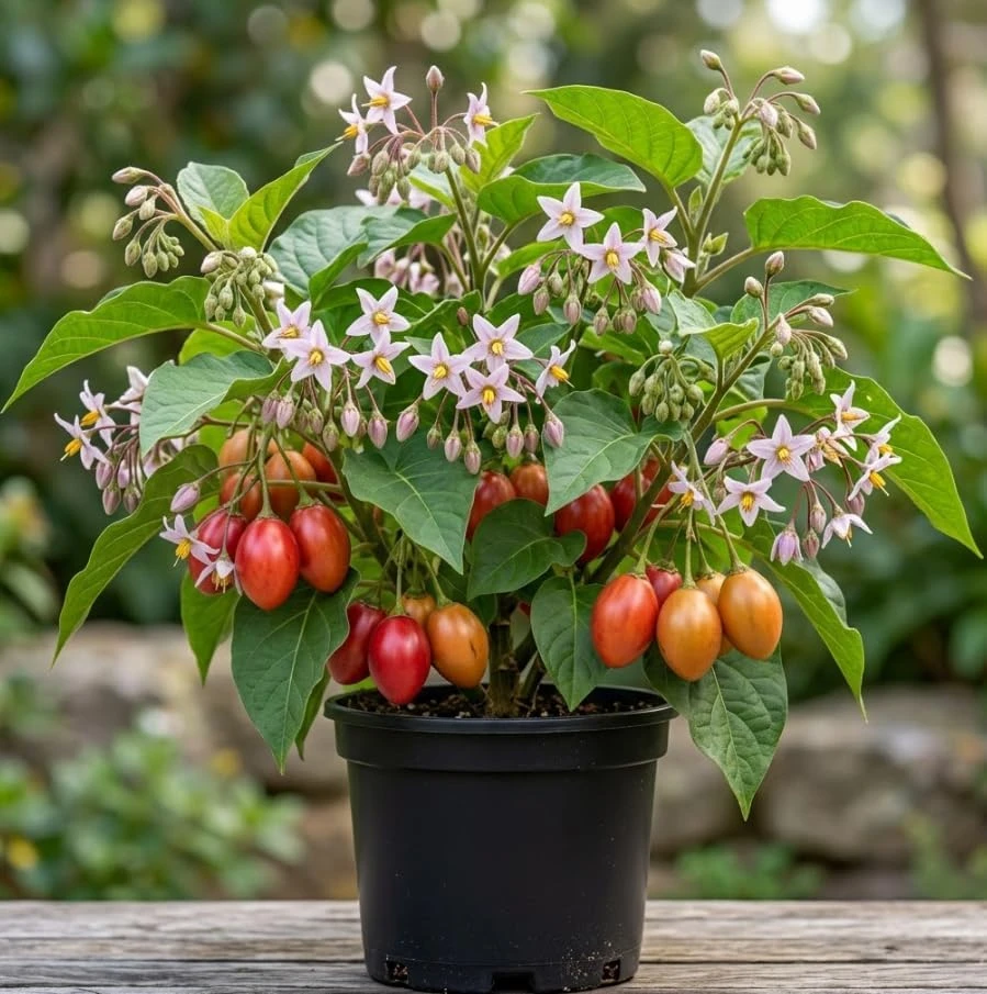 Tamarillo Live Plant – Red Tomato Tree – 4 inch Pot – Sweet Fruit - Image 1
