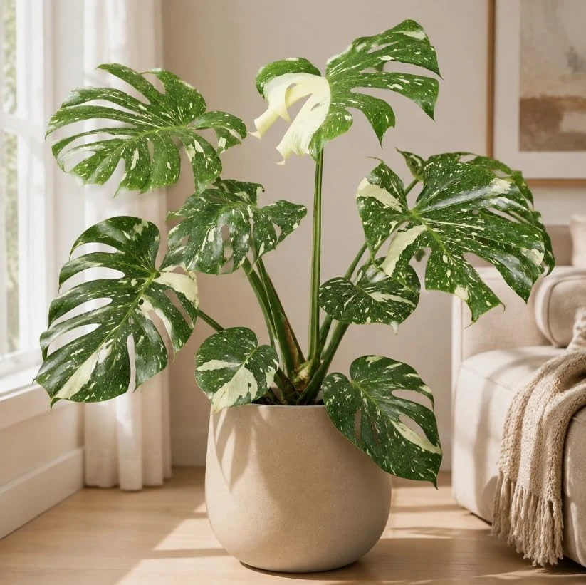 Thai Constellation Monstera Live Plants 4-7 Inches Tall Variegated Indoor - Image 4