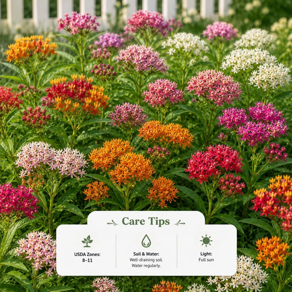 Tropical Milkweed Live Plants – Set of 2 – 4-8 Inch Tall – Outdoor Flower - Image 4