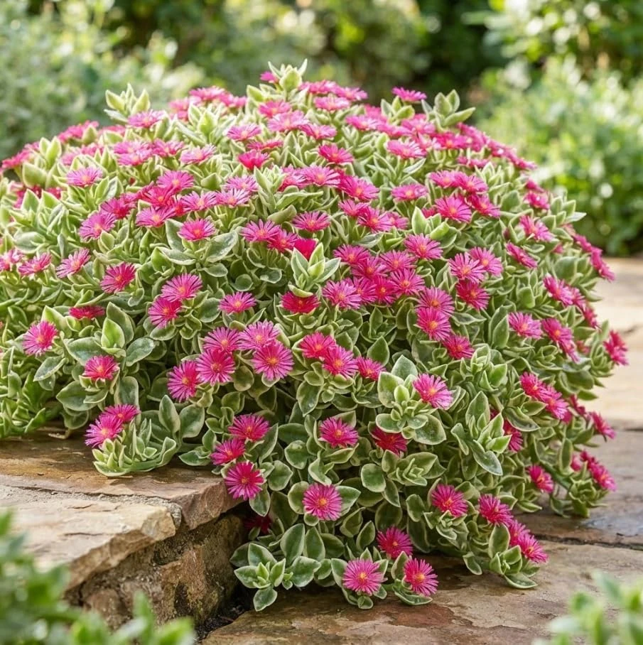 Variegated Sun Rose Succulent Live Plant - Aptenia Cordifolia, 4 Inch Pot - Image 1