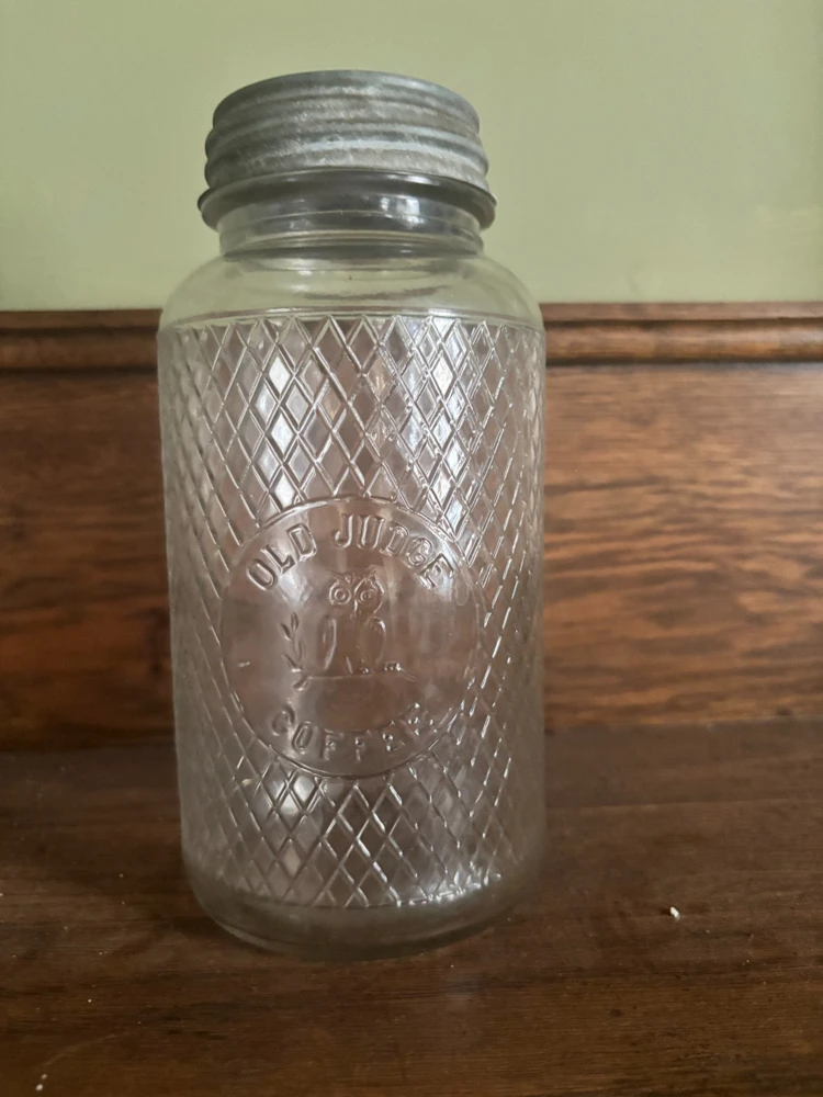 Vintage Clear Glass Jar with Porcelain Cap - Collectible Storage - Image 2