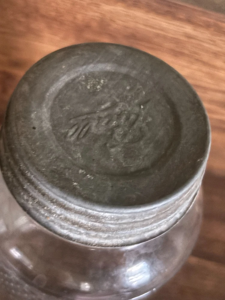 Vintage Clear Glass Jar with Porcelain Cap - Collectible Storage - Image 4