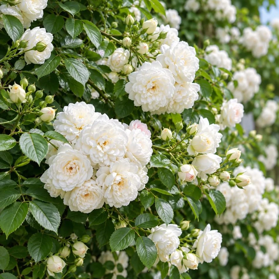 White Climbing Rose Live Plant – 4-7 Inches Tall, Fragrant Flowers, Outdoor - Image 4