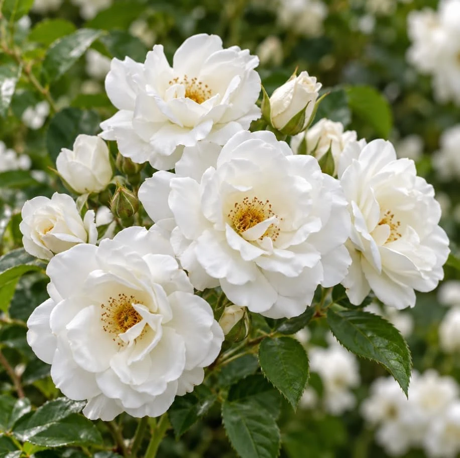White Climbing Rose Live Plant, 4-7 Inches Tall, Repeat Flowering Climber for Outdoors - Image 2