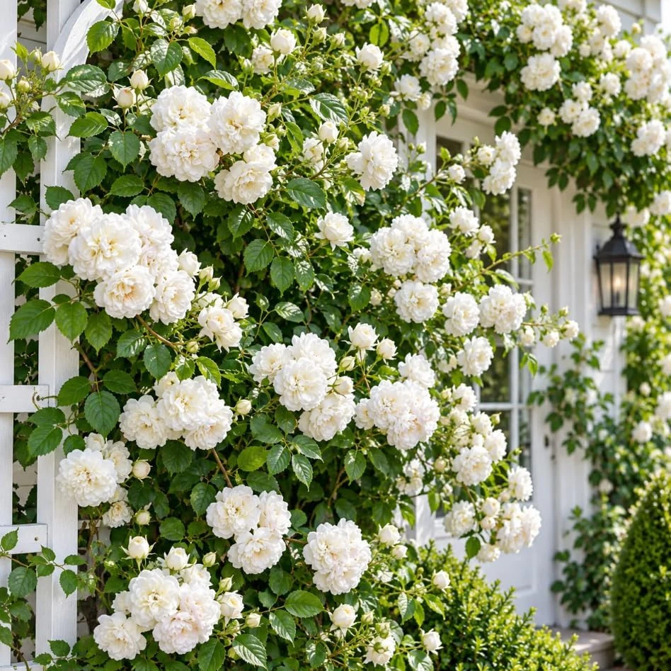 White Climbing Rose Live Plant – 4-7 Inches Tall Starter – Fragrant Outdoor Flowers - Image 2