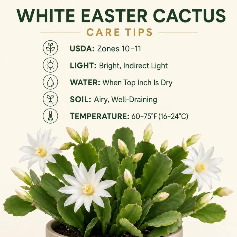 White Easter Cactus Live Plant โ 4-6 Inch Succulent โ Indoor/Outdoor - Image 5