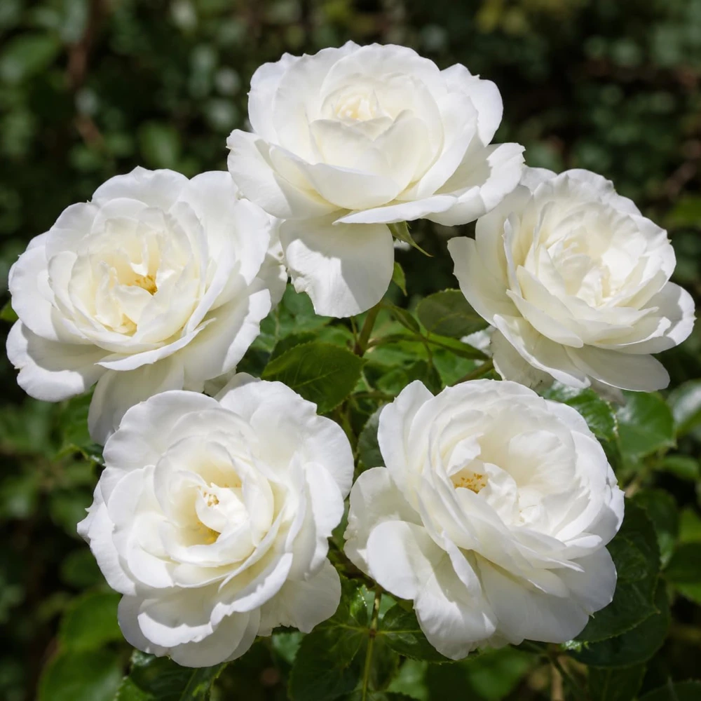 White Floribunda Rose Live Plant – Repeat Blooming Fragrant Bush, 4-6 Inch Tall, Outdoor - Image 1