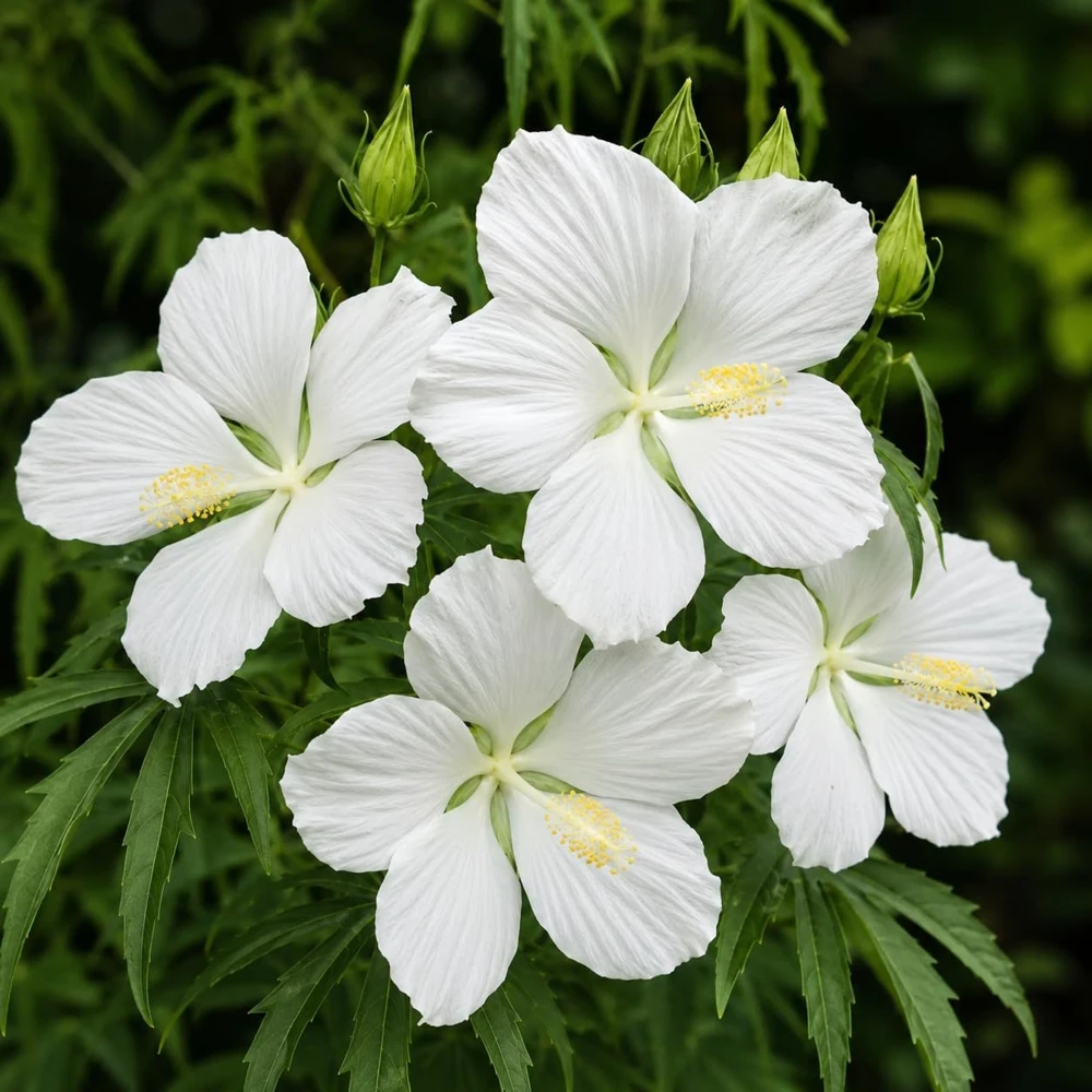 White Hibiscus Live Plant - Tropical Shrub, 4-8 Inch Tall - Image 1